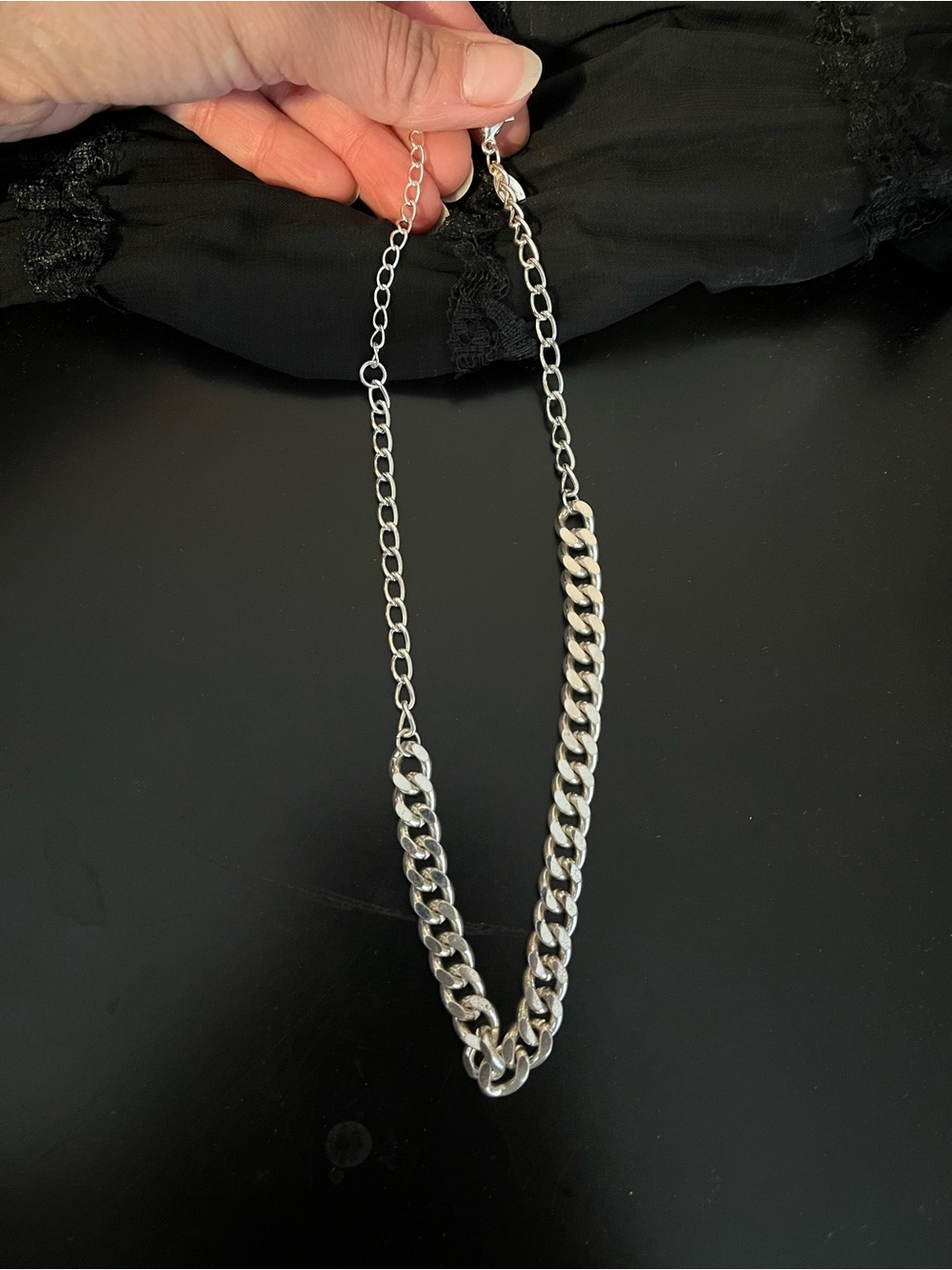 Silver Chunky Chain Necklace - Women Jewelry